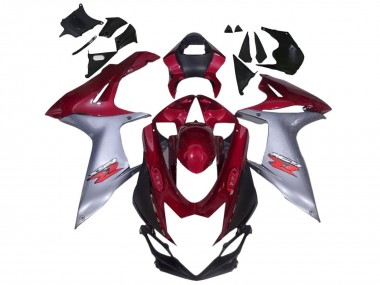 Preisgünstige Suzuki GSXR 600 / GSXR 750 Motorrad Verkleidung 2011-2024 - Rot Silber