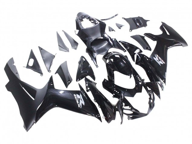 Preisgünstige Suzuki GSXR 600 / GSXR 750 Motorrad Verkleidung 2011-2024 - Glanzendes Schwarz Matt Schwarz Weiss Aufkleber