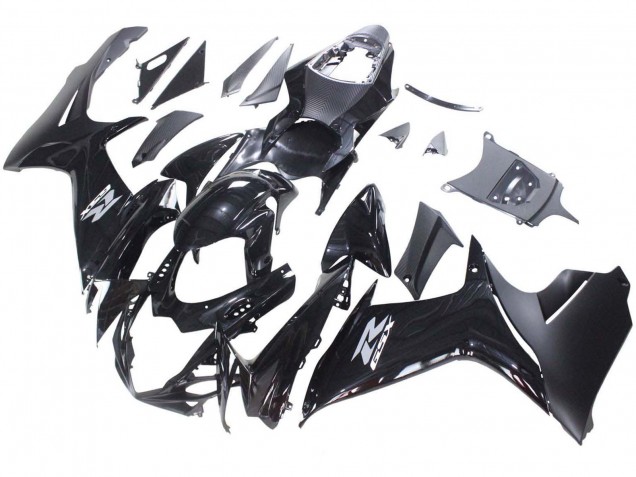 Preisgünstige Suzuki GSXR 600 / GSXR 750 Motorrad Verkleidung 2011-2024 - Glanzendes Schwarz Matt Schwarz Weiss Aufkleber