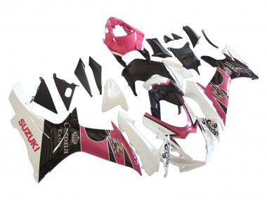 Preisgünstige Suzuki GSXR 600 / GSXR 750 Motorrad Verkleidung 2011-2024 - Weiss Rosa Schwarz Corona