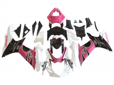 Preisgünstige Suzuki GSXR 600 / GSXR 750 Motorrad Verkleidung 2011-2024 - Weiss Rosa Schwarz Corona