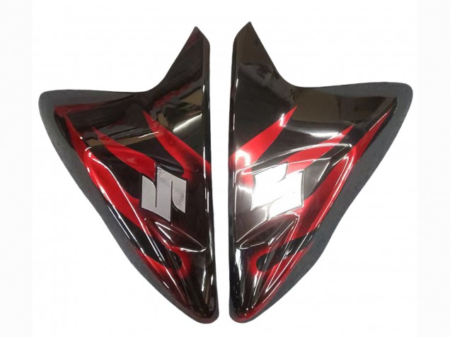 Preisgünstige Suzuki GSXR 600 / GSXR 750 Motorrad Verkleidung 2011-2024 - Glanzendes Schwarz Rot Flamme