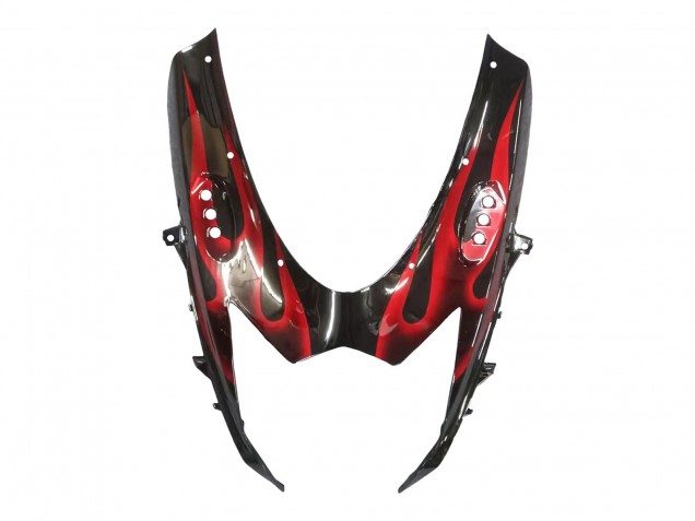 Preisgünstige Suzuki GSXR 600 / GSXR 750 Motorrad Verkleidung 2011-2024 - Glanzendes Schwarz Rot Flamme