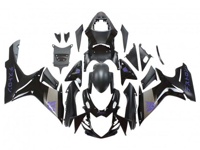 Preisgünstige Suzuki GSXR 600 / GSXR 750 Motorrad Verkleidung 2011-2024 - Matt Schwarz Grau Lila