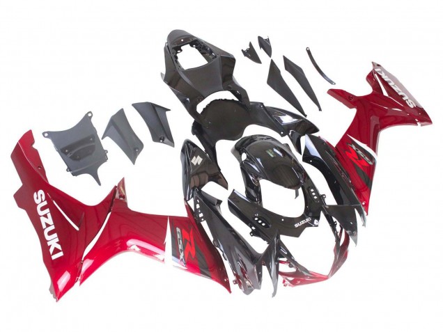 Preisgünstige Suzuki GSXR 600 / GSXR 750 Motorrad Verkleidung 2011-2024 - Rot Glanzendes Schwarz