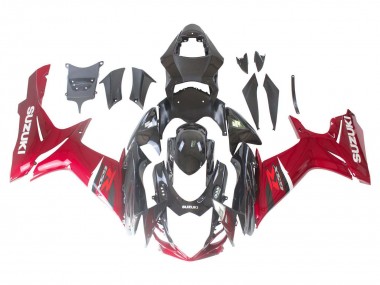 Preisgünstige Suzuki GSXR 600 / GSXR 750 Motorrad Verkleidung 2011-2024 - Rot Glanzendes Schwarz