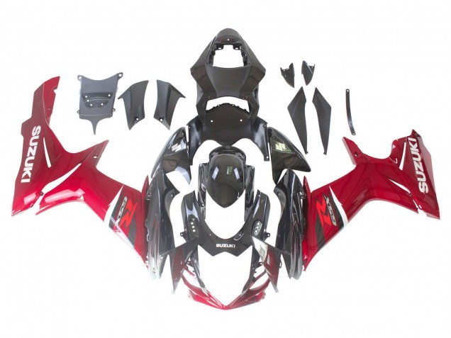Preisgünstige Suzuki GSXR 600 / GSXR 750 Motorrad Verkleidung 2011-2024 - Rot Glanzendes Schwarz