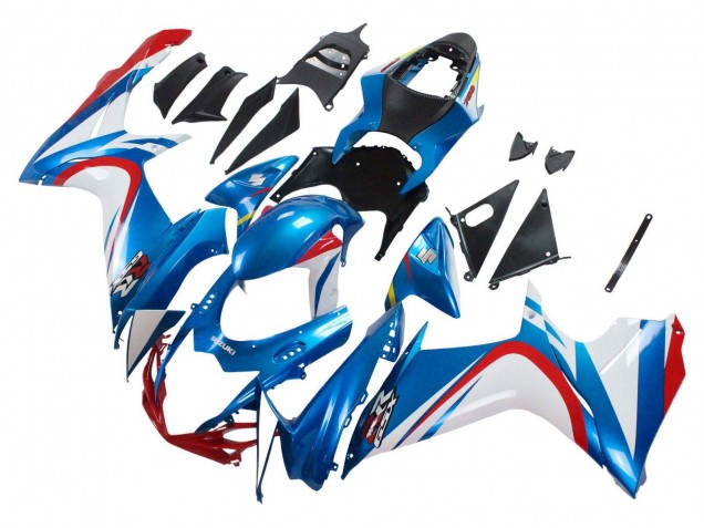Preisgünstige Suzuki GSXR 600 / GSXR 750 Motorrad Verkleidung 2011-2024 - Blau Weiss Rot