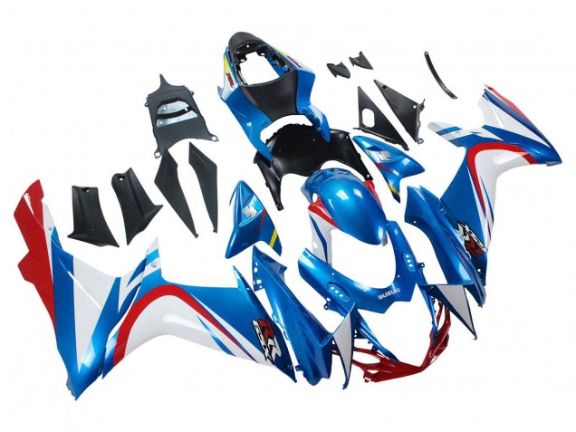 Preisgünstige Suzuki GSXR 600 / GSXR 750 Motorrad Verkleidung 2011-2024 - Blau Weiss Rot