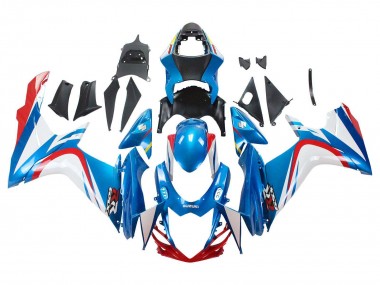 Preisgünstige Suzuki GSXR 600 / GSXR 750 Motorrad Verkleidung 2011-2024 - Blau Weiss Rot