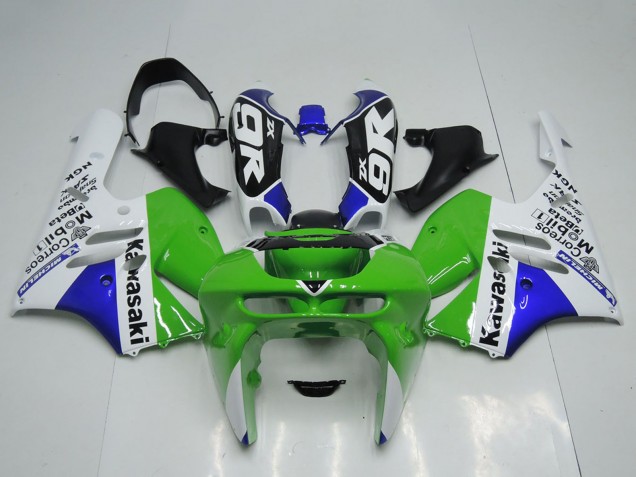 Preisgünstige Kawasaki ZX9R Motorrad Verkleidung 1994-1997 - Grun Weiss Blau