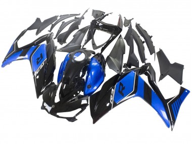 Preisgünstige Yamaha YZF R3/R25 Motorrad Verkleidung 2015-2018 - Blau Glanzendes Schwarz