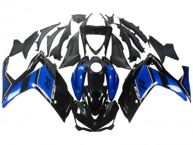 Preisgünstige Yamaha YZF R3/R25 Motorrad Verkleidung 2015-2018 - Blau Glanzendes Schwarz