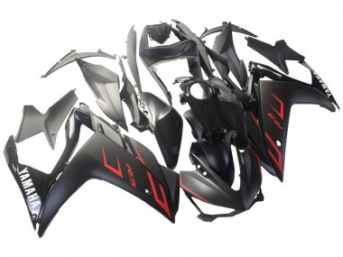 Preisgünstige Yamaha YZF R3/R25 Motorrad Verkleidung 2015-2018 - Glanzendes Schwarz Matt Schwarz Rot