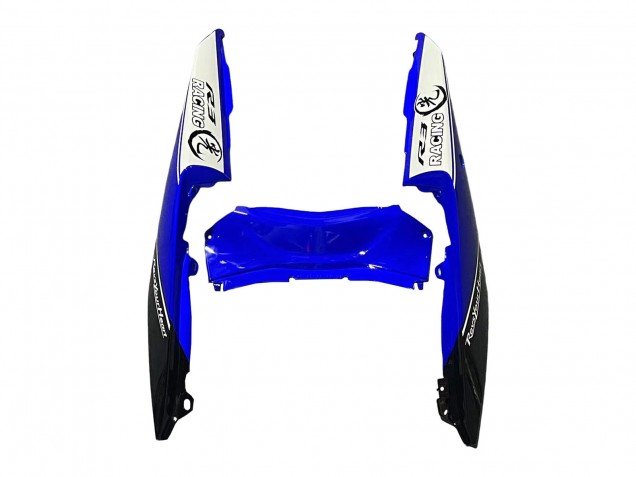 Preisgünstige Yamaha YZF R3/R25 Motorrad Verkleidung 2015-2018 - Weiss Blau Schwarz Rennen