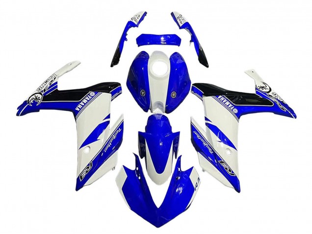 Preisgünstige Yamaha YZF R3/R25 Motorrad Verkleidung 2015-2018 - Weiss Blau Schwarz Rennen