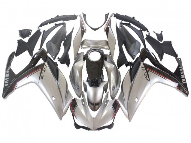 Preisgünstige Yamaha YZF R3/R25 Motorrad Verkleidung 2015-2018 - Silber Schwarz