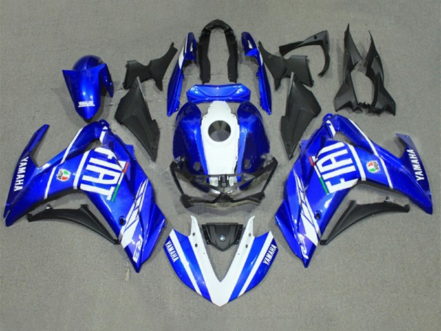 Preisgünstige Yamaha YZF R3/R25 Motorrad Verkleidung 2015-2018 - Blau Weiss Fiat