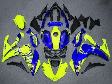 Preisgünstige Yamaha YZF R3/R25 Motorrad Verkleidung 2015-2018 - Neon Gelb Blau Schwarz 46