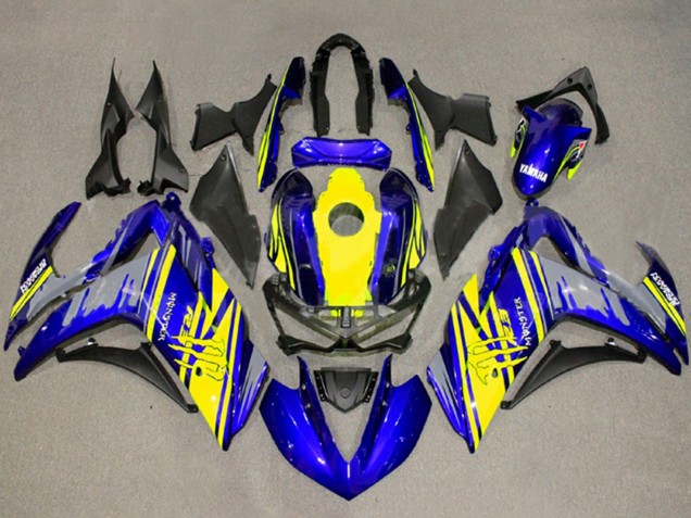 Preisgünstige Yamaha YZF R3/R25 Motorrad Verkleidung 2015-2018 - Gelb Blau Schwarz Monster