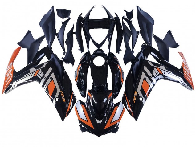 Preisgünstige Yamaha YZF R3/R25 Motorrad Verkleidung 2015-2018 - Blau Orange Silber Yamalube