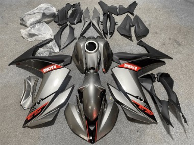 Preisgünstige Yamaha YZF R3/R25 Motorrad Verkleidung 2015-2018 - Silber Rot Schwarz Rennen
