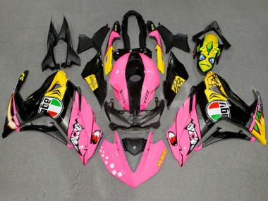 Preisgünstige Yamaha YZF R3/R25 Motorrad Verkleidung 2015-2018 - Rosa Gelb Schwarz Hai 46