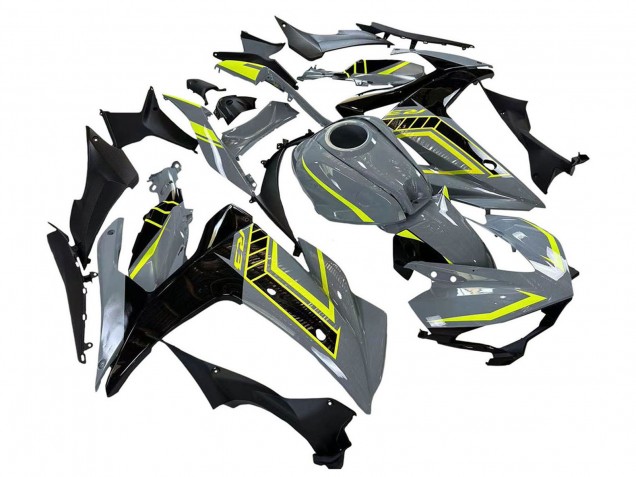 Preisgünstige Yamaha YZF R3/R25 Motorrad Verkleidung 2015-2018 - Nardo Grau Neon Gelb Schwarz