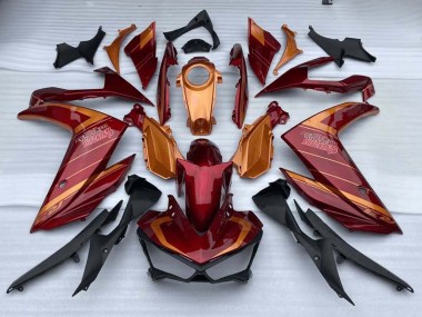 Preisgünstige Yamaha YZF R3/R25 Motorrad Verkleidung 2015-2018 - Rot Orange
