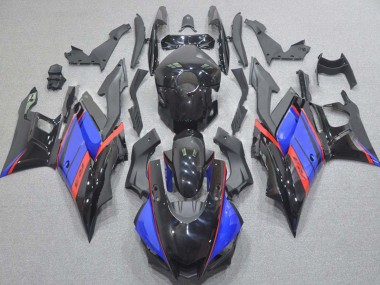 Preisgünstige Yamaha YZF R3/R25 Motorrad Verkleidung 2015-2018 - Blau Rot Glanzendes Schwarz