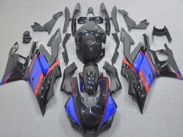 Preisgünstige Yamaha YZF R3/R25 Motorrad Verkleidung 2015-2018 - Blau Rot Glanzendes Schwarz
