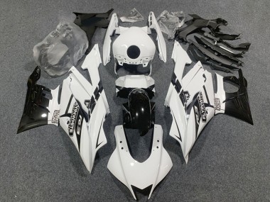 Preisgünstige Yamaha YZF R3/R25 Motorrad Verkleidung 2019-2021 - Weiss Glanzendes Schwarz