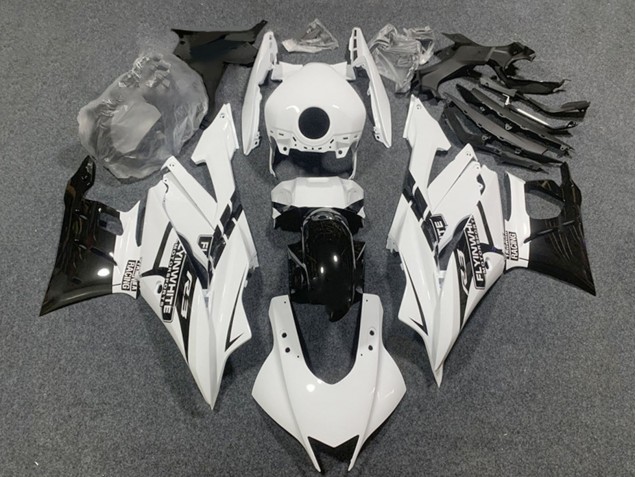 Preisgünstige Yamaha YZF R3/R25 Motorrad Verkleidung 2019-2021 - Weiss Glanzendes Schwarz