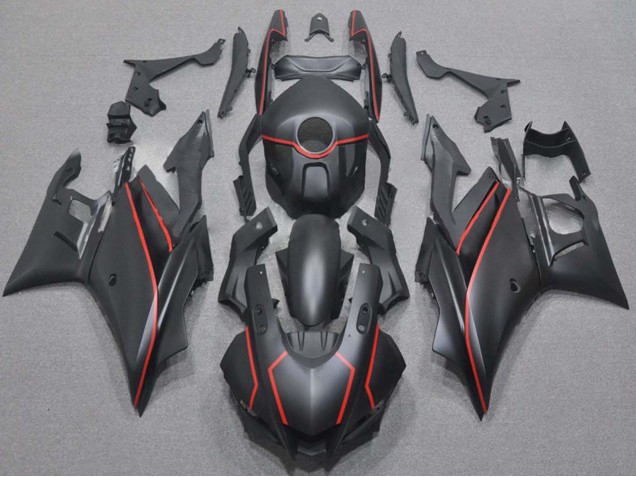 Preisgünstige Yamaha YZF R3/R25 Motorrad Verkleidung 2019-2021 - Matt Schwarz Rot