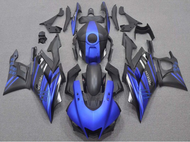 Preisgünstige Yamaha YZF R3/R25 Motorrad Verkleidung 2019-2021 - Blau Matt Schwarz Monster