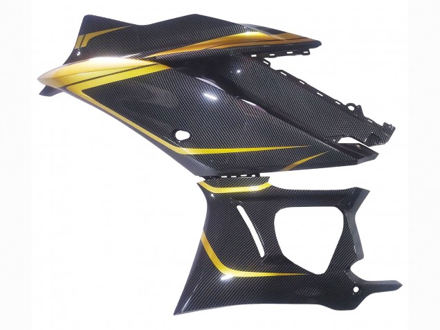 Preisgünstige Yamaha YZF R3/R25 Motorrad Verkleidung 2019-2021 - Gold Schwarz Carbonfaser