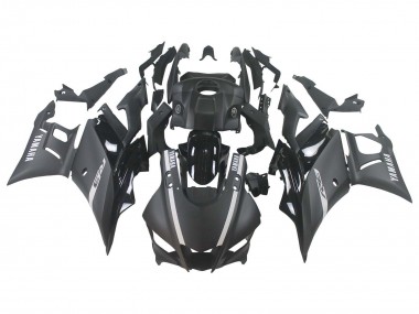 Preisgünstige Yamaha YZF R3/R25 Motorrad Verkleidung 2019-2021 - Matt Schwarz Silber