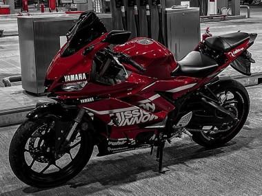 Preisgünstige Yamaha YZF R3/R25 Motorrad Verkleidung 2019-2021 - Dunkel Rot Weiss Silber Schwarz Valsir