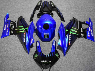 Preisgünstige Yamaha YZF R3/R25 Motorrad Verkleidung 2019-2021 - Blau Schwarz Grun ENEOS Yamalube Monster