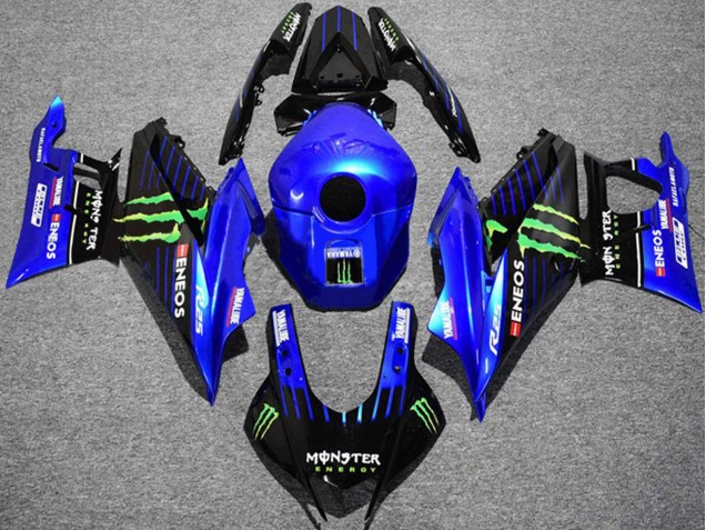Preisgünstige Yamaha YZF R3/R25 Motorrad Verkleidung 2019-2021 - Blau Schwarz Grun ENEOS Yamalube Monster