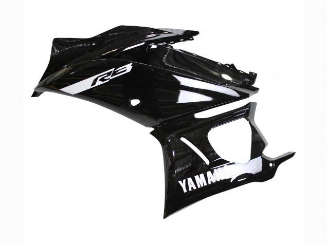 Preisgünstige Yamaha YZF R3/R25 Motorrad Verkleidung 2019-2021 - Glanzendes Schwarz Weiss