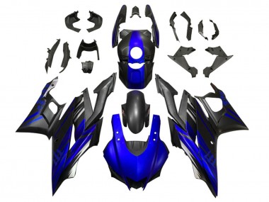 Preisgünstige Yamaha YZF R3/R25 Motorrad Verkleidung 2019-2021 - Blau Matt Schwarz