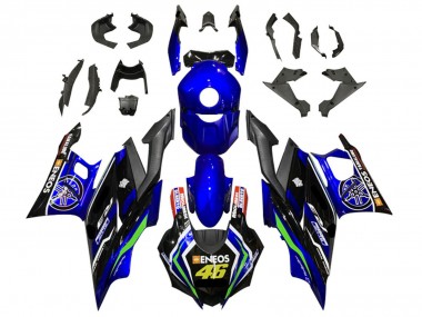 Preisgünstige Yamaha YZF R3/R25 Motorrad Verkleidung 2019-2021 - Blau Weiss Grun Schwarz ENEOS 46