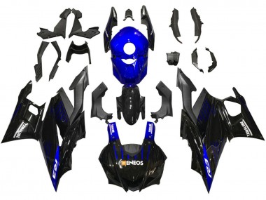 Preisgünstige Yamaha YZF R3/R25 Motorrad Verkleidung 2019-2021 - Blau Schwarz Carbonfaser ENEOS Yamalube