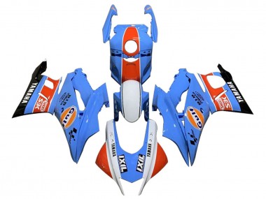Preisgünstige Yamaha YZF R3/R25 Motorrad Verkleidung 2019-2021 - Blau Weiss Orange Schwarz Gulf