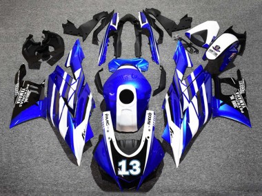 Preisgünstige Yamaha YZF R3/R25 Motorrad Verkleidung 2019-2021 - Blau Weiss Schwarz Yamalube Petronas 13