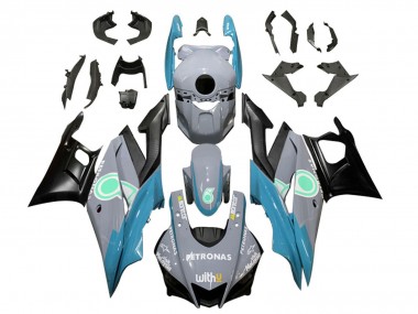 Preisgünstige Yamaha YZF R3/R25 Motorrad Verkleidung 2019-2021 - Nardo Grau Blau Schwarz Petronas