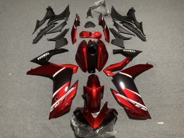 Preisgünstige Yamaha YZF R3/R25 Motorrad Verkleidung 2019-2021 - Rot Weiss Glanzendes Schwarz