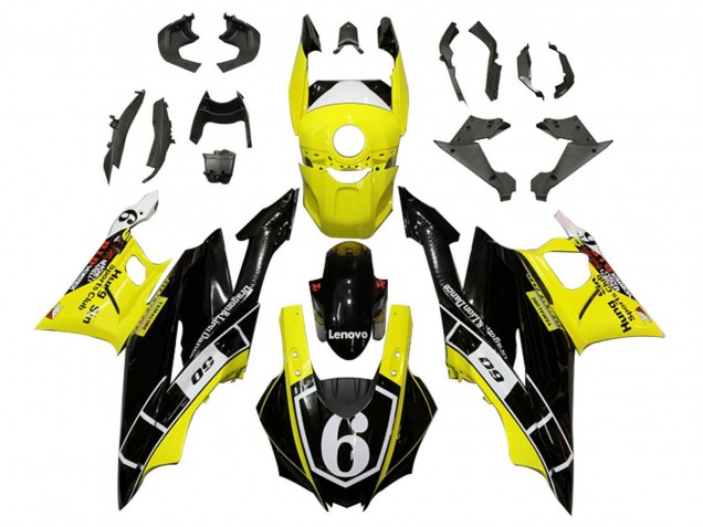 Preisgünstige Yamaha YZF R3/R25 Motorrad Verkleidung 2019-2021 - Gelb Weiss Glanzendes Schwarz Lenovo 6