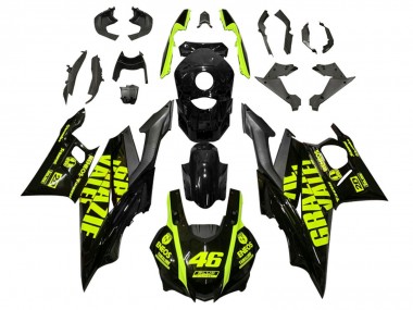 Preisgünstige Yamaha YZF R3/R25 Motorrad Verkleidung 2019-2021 - Schwarz Neon Gelb 46